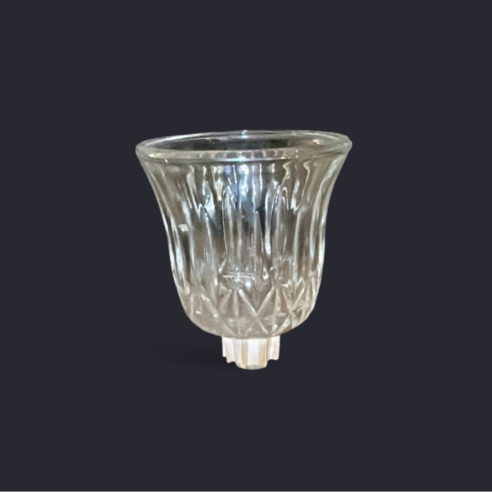 Vintage Home Interior Gifts Diamond Point Clear Glass Votive Candle Holder